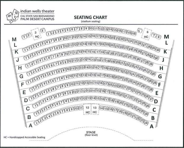 Palm Canyon Theatre Seating Chart